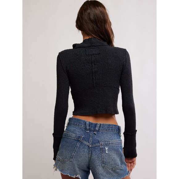 FREE PEOPLE We The Free Midnight Half Zip / Black - Picture 7 of 10